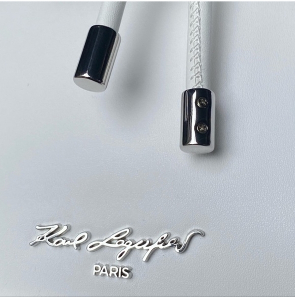 Karl Lagerfeld Paris™ Small Drawstring Top Handle Crossbody-White-NWT - Picture 2 of 6